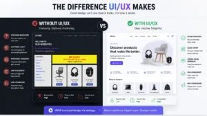 Minimalist B2B user interface showcasing psychological user experience layout elements